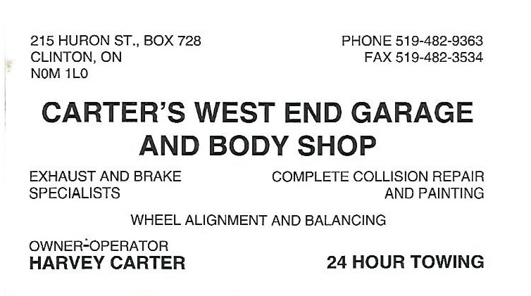 CARTER'S WEST END GARAGE AND BODY SHOP